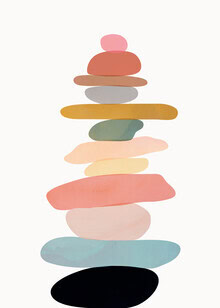 Illustration by Branka Kodžoman: balancing stones in soft colors
