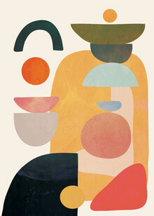 Abstract illustration with harmonious shapes and soft colors by Branka Kodžoman