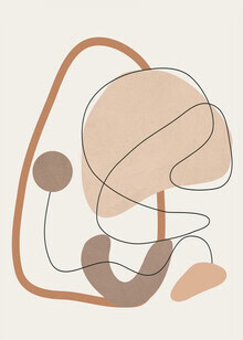 Abstrakte Illustration mit sanften Linien und organischen Kurven in ruhigen Farben.