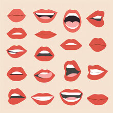 Illustration von Branka Kodžoman: verspielte Lippen in leuchtenden Farben