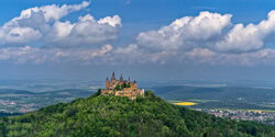 Wall art by Achim Thomae: Hohenzollern Castle in spring, harmonious colors and gentle lines