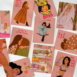 Postcard set - Strong Women Postkartenset