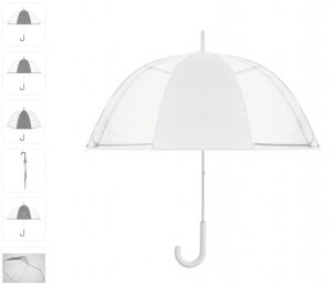 prozoren dežnik z eno polno polo Ø83cm
