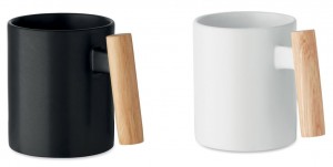 keramičen lonček 320ml z lesenim ročajem