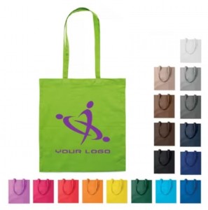 bombažna vrečka z dolgimi ročaji 140gr, 18 barv 