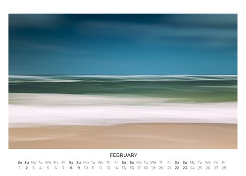 Calendario de paisajes marinos abstractos 2025