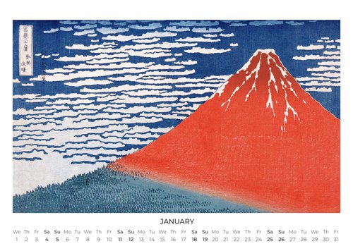 Calendrier mural Hokusai 2025