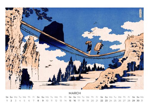 Calendrier mural Hokusai 2025