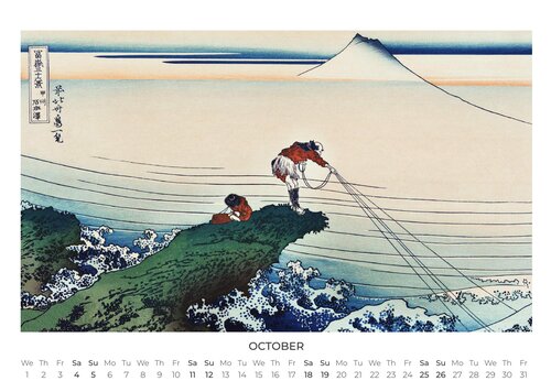 Calendrier mural Hokusai 2025