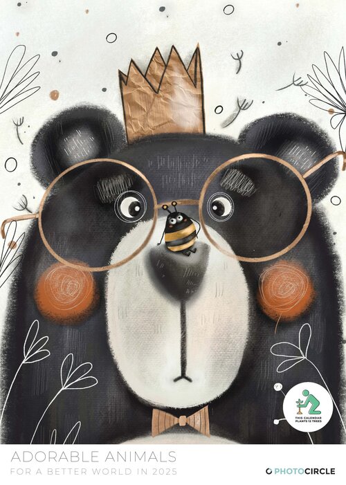 Calendrier 2025 pour enfants d'animaux adorables