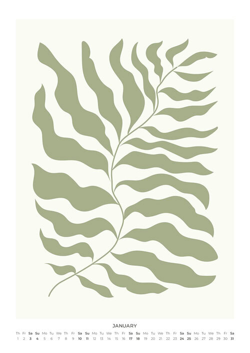 2026 Matisse Pastel Papiers Découpés Art Calendar