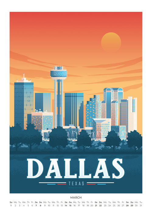 2026 Urban America Vintage Design Calendar