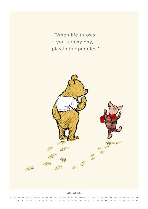 2026 Winnie the Pooh Quotes Calendar