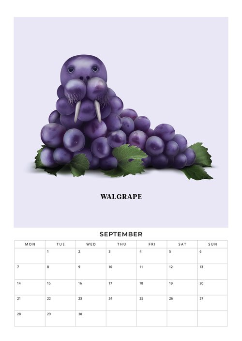 2026 Foodimals Squares Planner & Calendar