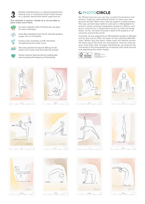 2026 A Year of Yoga Art Calendar