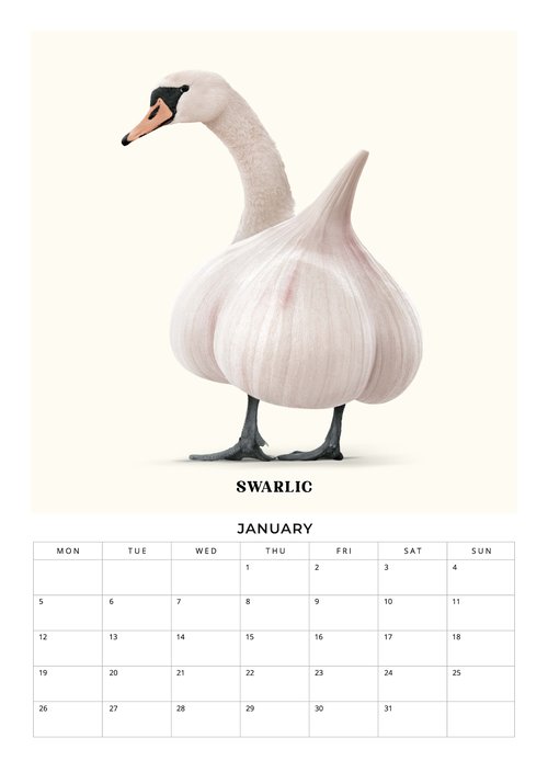 2026 Foodimals Squares Planner & Calendar