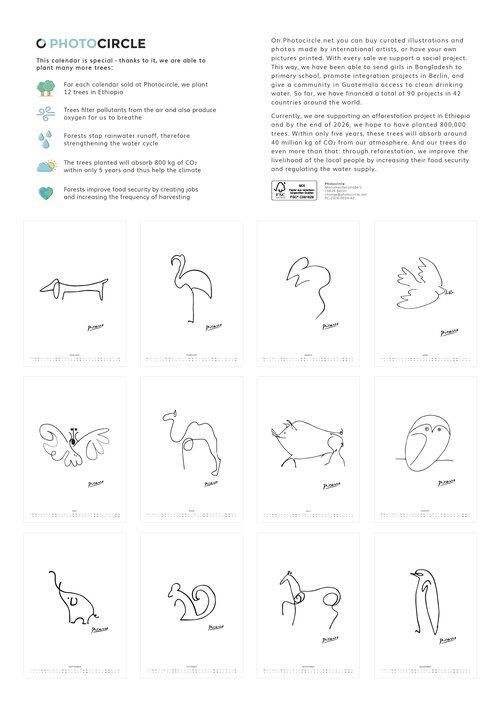 2026 Picasso Animals Calendar