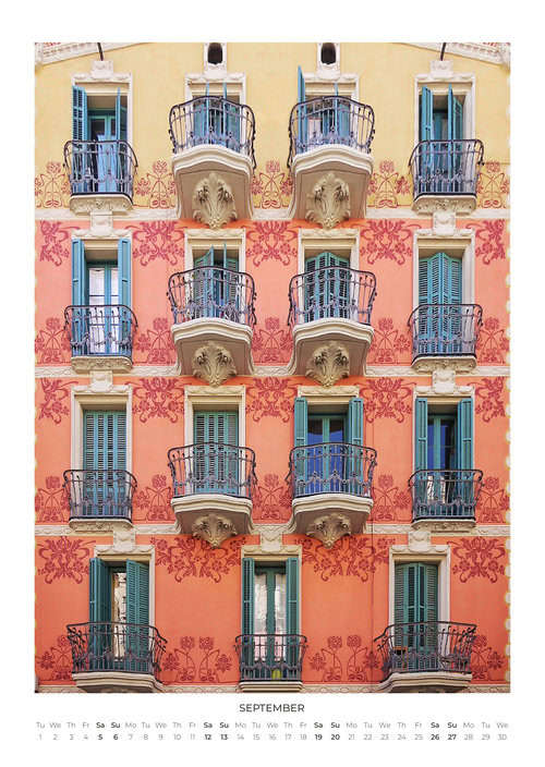 2026 Barcelona Façades Wall Calendar