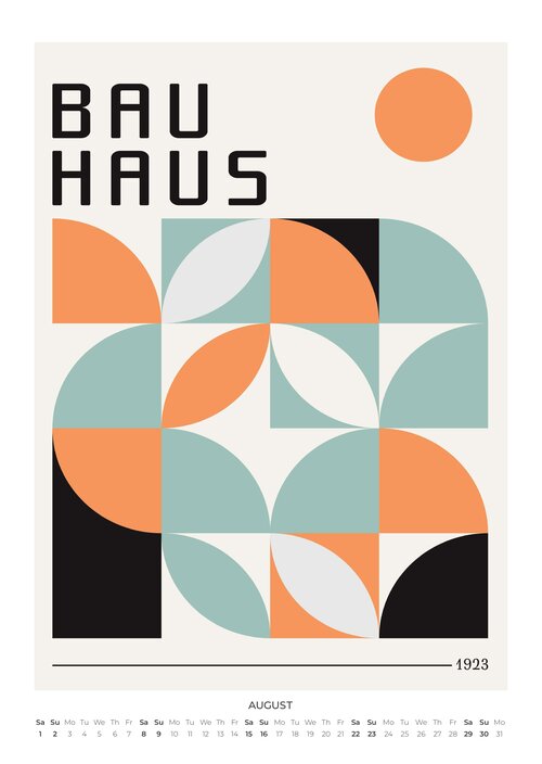 Bauhaus Style Wall Calendar 2026