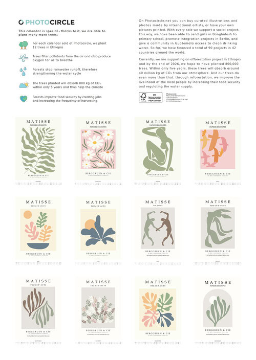 2026 Matisse Exhibition Prints Calendar
