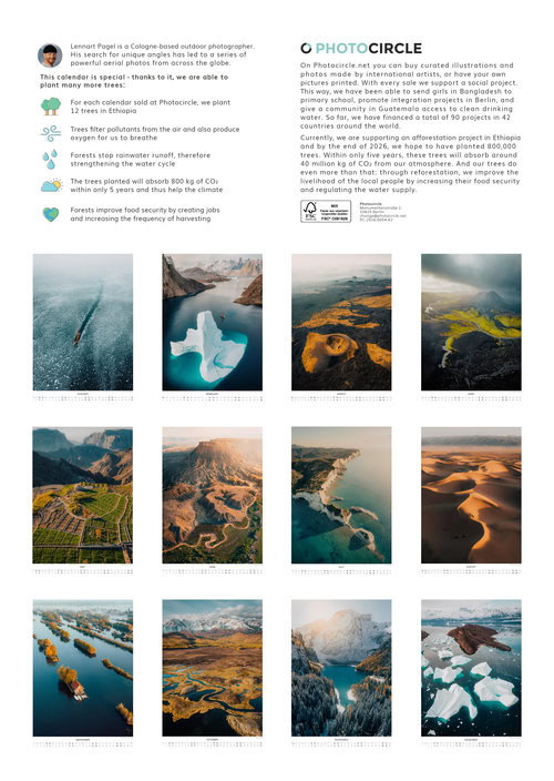 2026 Landscapes from Above Calendar by Lennart Pagel