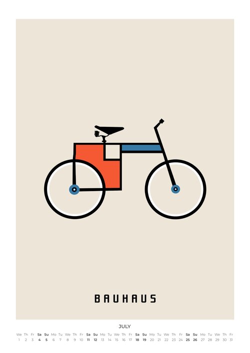 Bauhaus Style Wall Calendar 2026