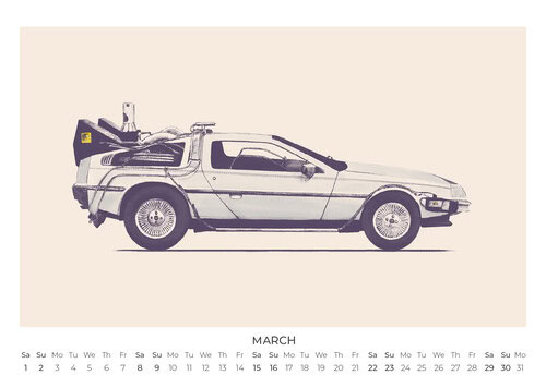 Iconic Vehicles 2025 Wall Calendar