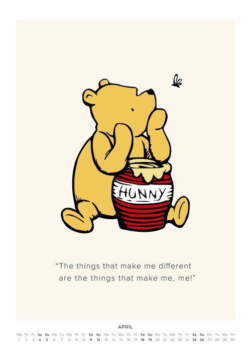 2026 Winnie the Pooh Quotes Calendar