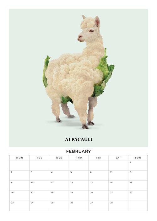 2026 Foodimals Squares Planner & Calendar