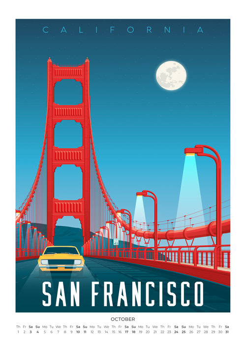 2026 Urban America Vintage Design Calendar