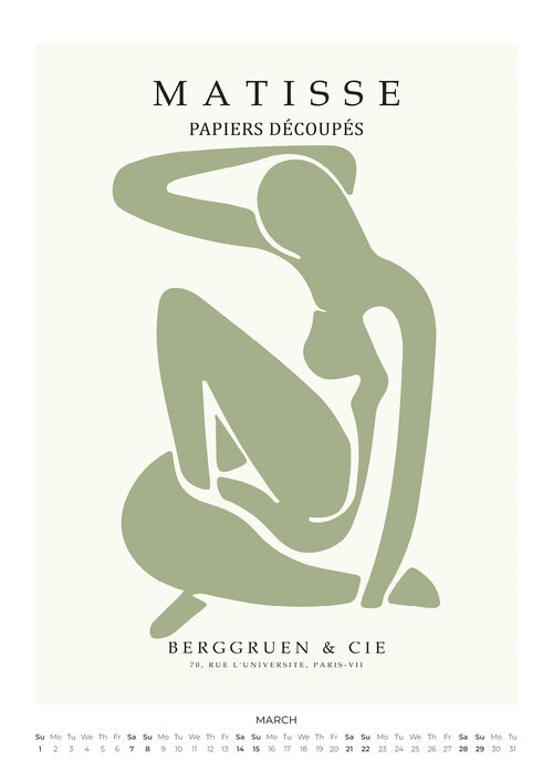 2026 Matisse Exhibition Prints Calendar