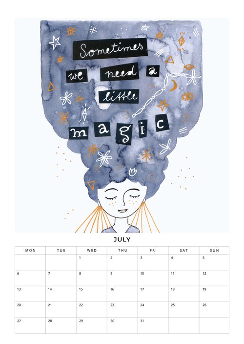 2026 Be you own kind of beautiful calendar by Constanze Guhr