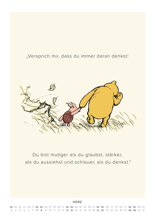 Pu der Bär Zitate Kalender 2026