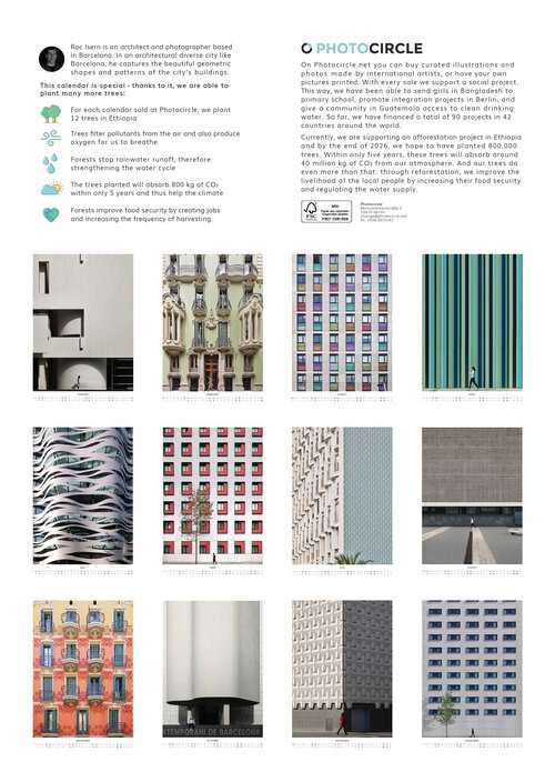 2026 Barcelona Façades Wall Calendar