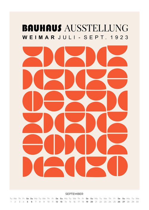 Bauhaus Style Wall Calendar 2026