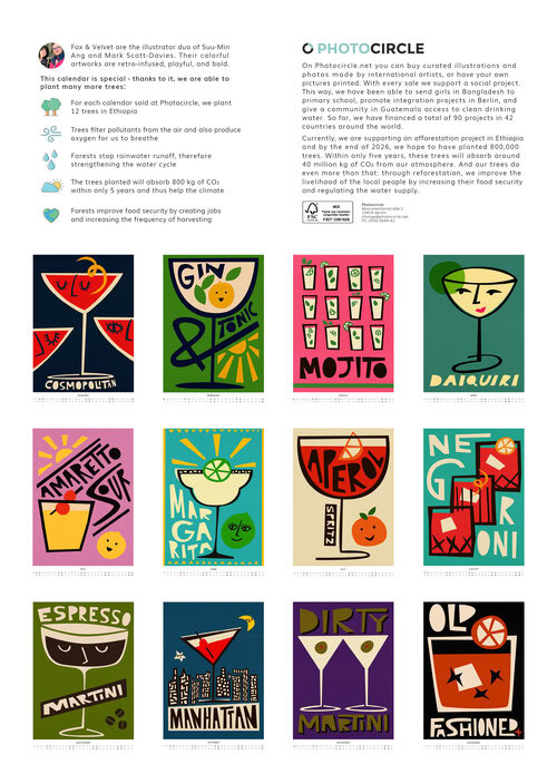 2026 Drinks & Cocktails Calendar 