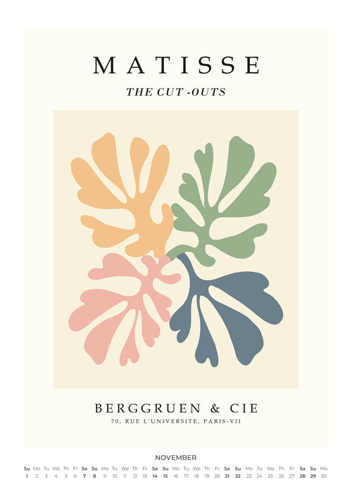 2026 Matisse Exhibition Prints Calendar