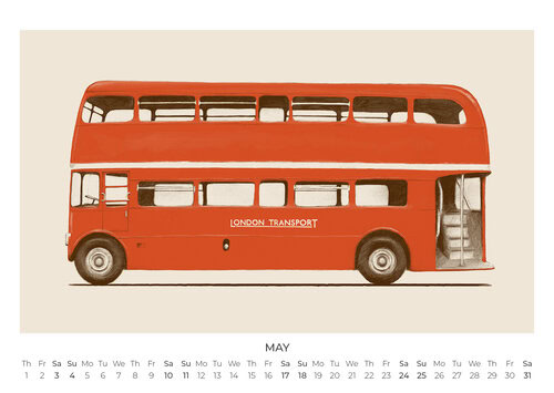 Iconic Vehicles Wandkalender 2025