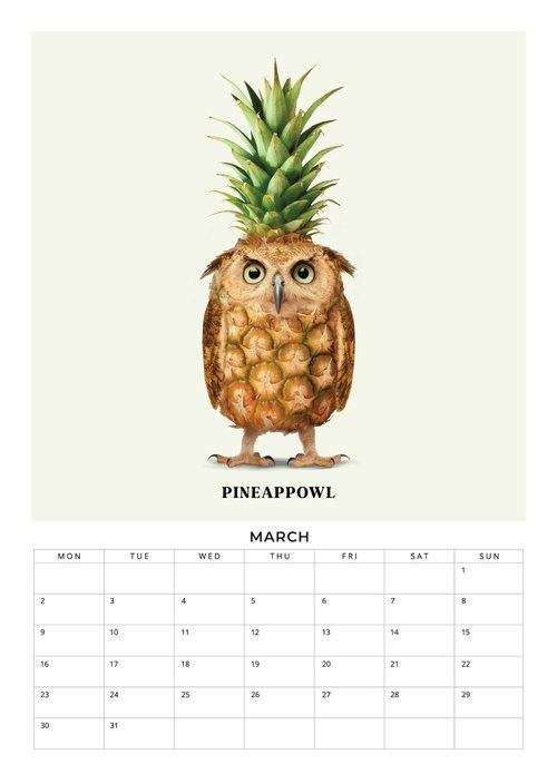 2026 Foodimals Squares Planner & Calendar