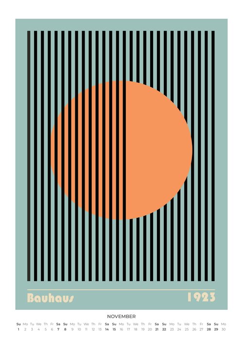 Bauhaus Style Wall Calendar 2026