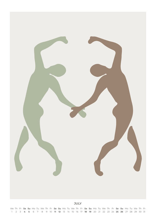 2026 Matisse Pastel Papiers Découpés Art Calendar