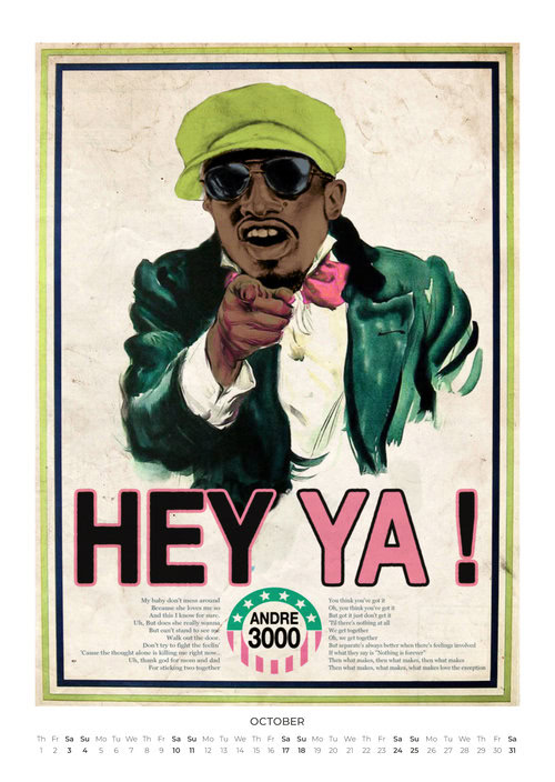 2026 Mic Drops & Comic Shots Hip Hop Legends Calendar