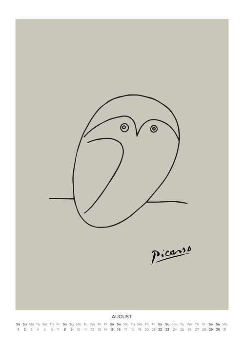 Picasso's Pastellfarbene Tiere Kalender 2026