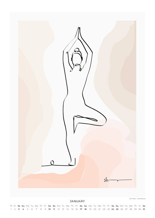 2026 A Year of Yoga Art Calendar