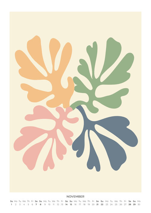 2026 Matisse Pastel Papiers Découpés Art Calendar