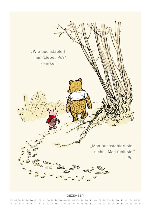 Pu der Bär Zitate Kalender 2026