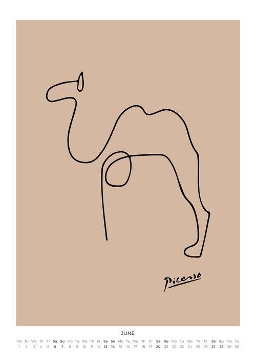Picasso's Pastellfarbene Tiere Kalender 2026