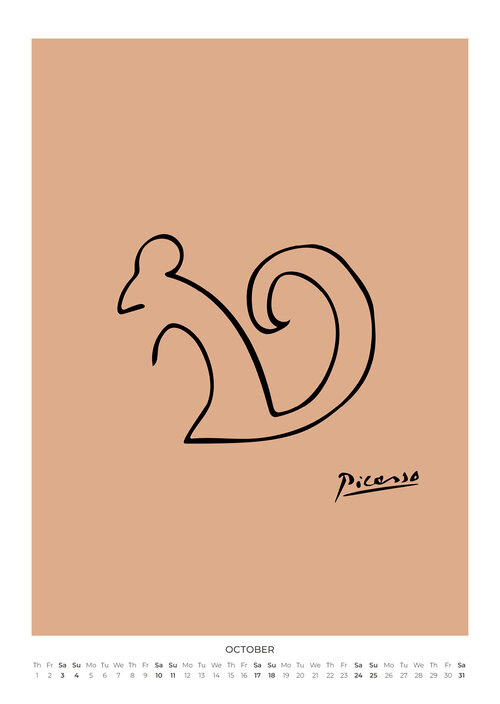 Picasso's Pastellfarbene Tiere Kalender 2026