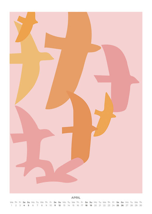 2026 Matisse Pastel Papiers Découpés Art Calendar