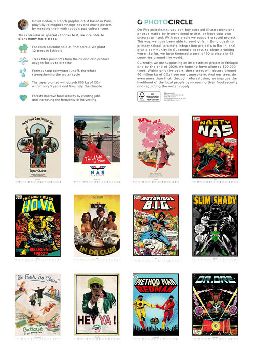 2026 Mic Drops & Comic Shots Hip Hop Legends Calendar